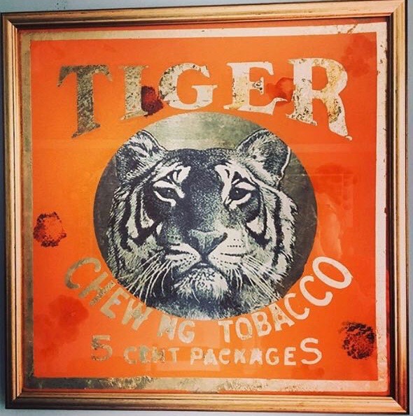 tiger glass India tobacco mirror